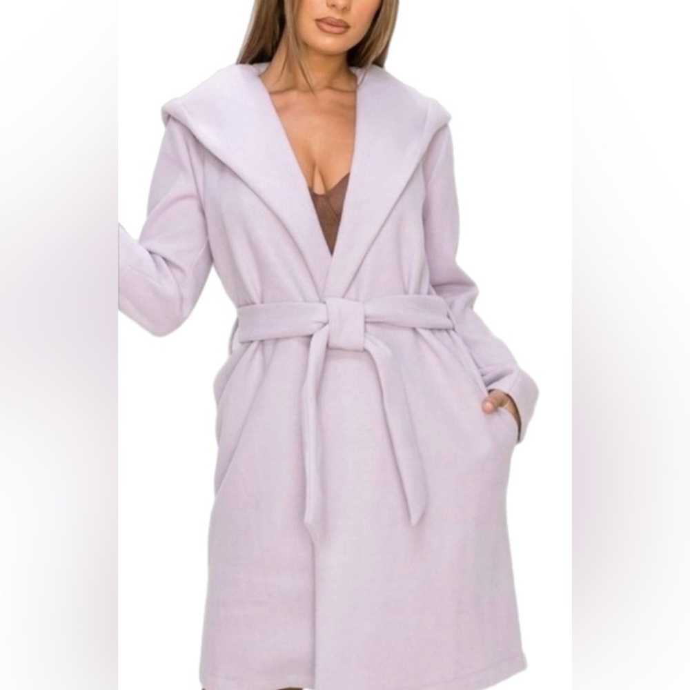 Women’s Lavender Hooded Robe with Belt